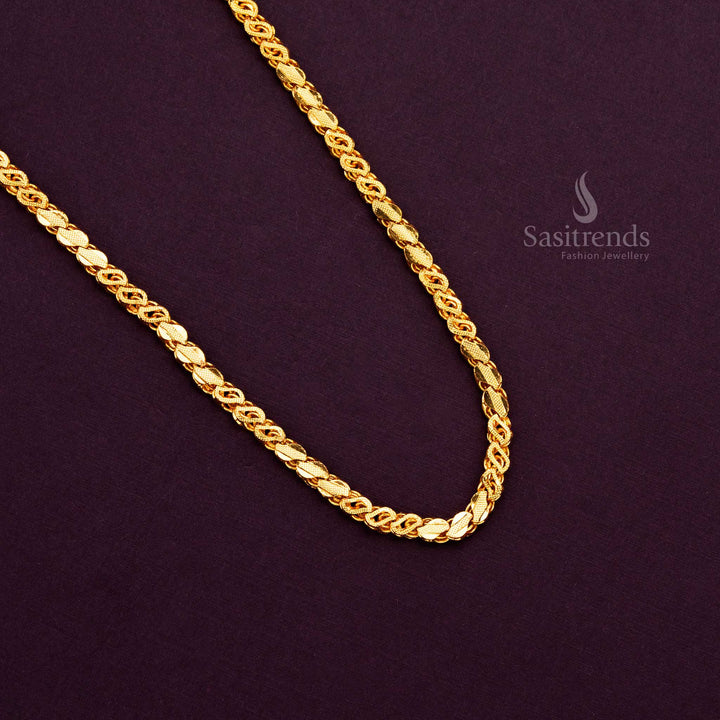 Sasitrends | Exquisite One Gram Micro Gold Plated S Cut Designer Chain For Special Occasion