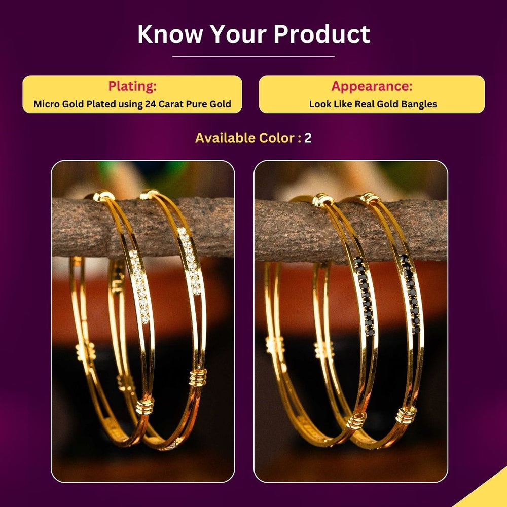 Micro gold plated Bangles Measurement Image - Sasitrends