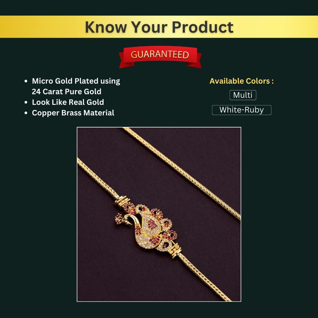 Micro Gold Plated Mugappu Chain Measurement Image - Sasitrends