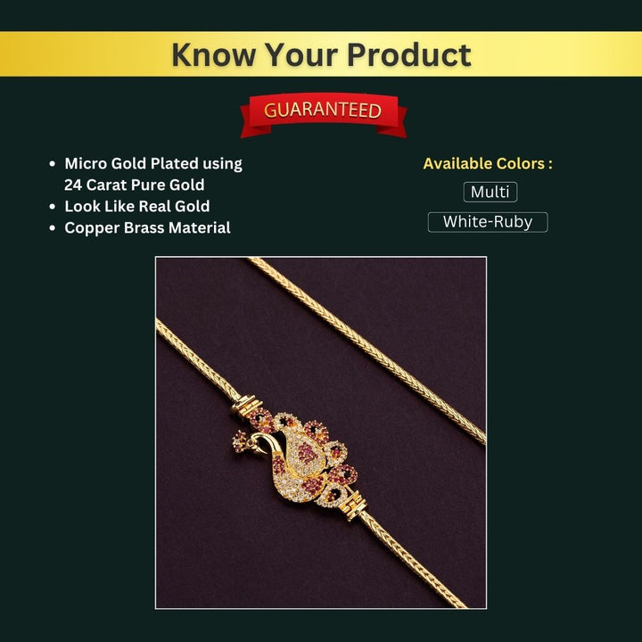 Micro Gold Plated Mugappu Chain Measurement Image - Sasitrends