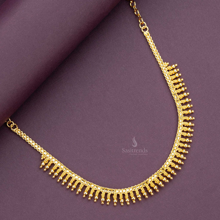 Kerala Style Gold Plated Necklace - One Gram Micro Gold Plated, Real Gold Look | Sasitrends