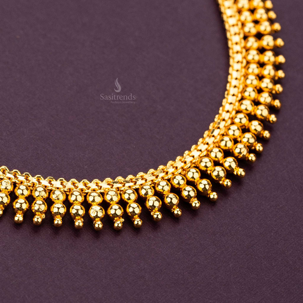 Traditional Kerala beaded necklace with guaranteed gold plating