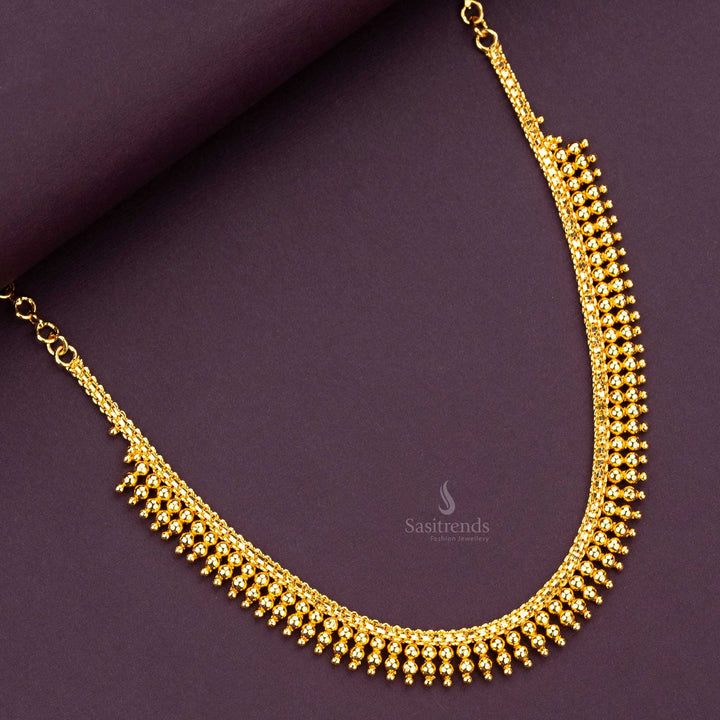 Sasitrends - Kerala Style Beaded Gold-Plated Necklace - One Gram Micro Gold Plated