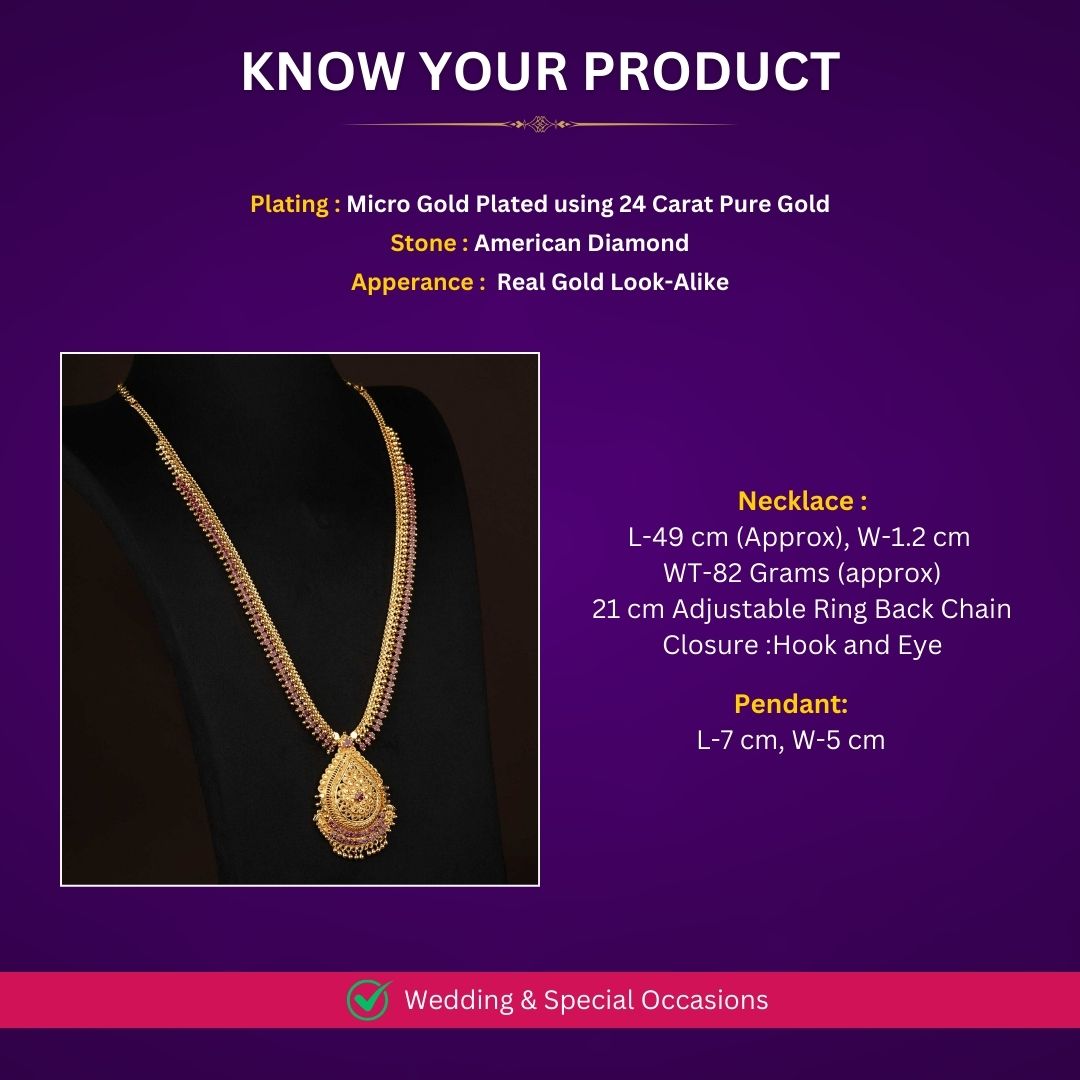 Micro Gold plated Necklace Measurement Image - Sasitrends