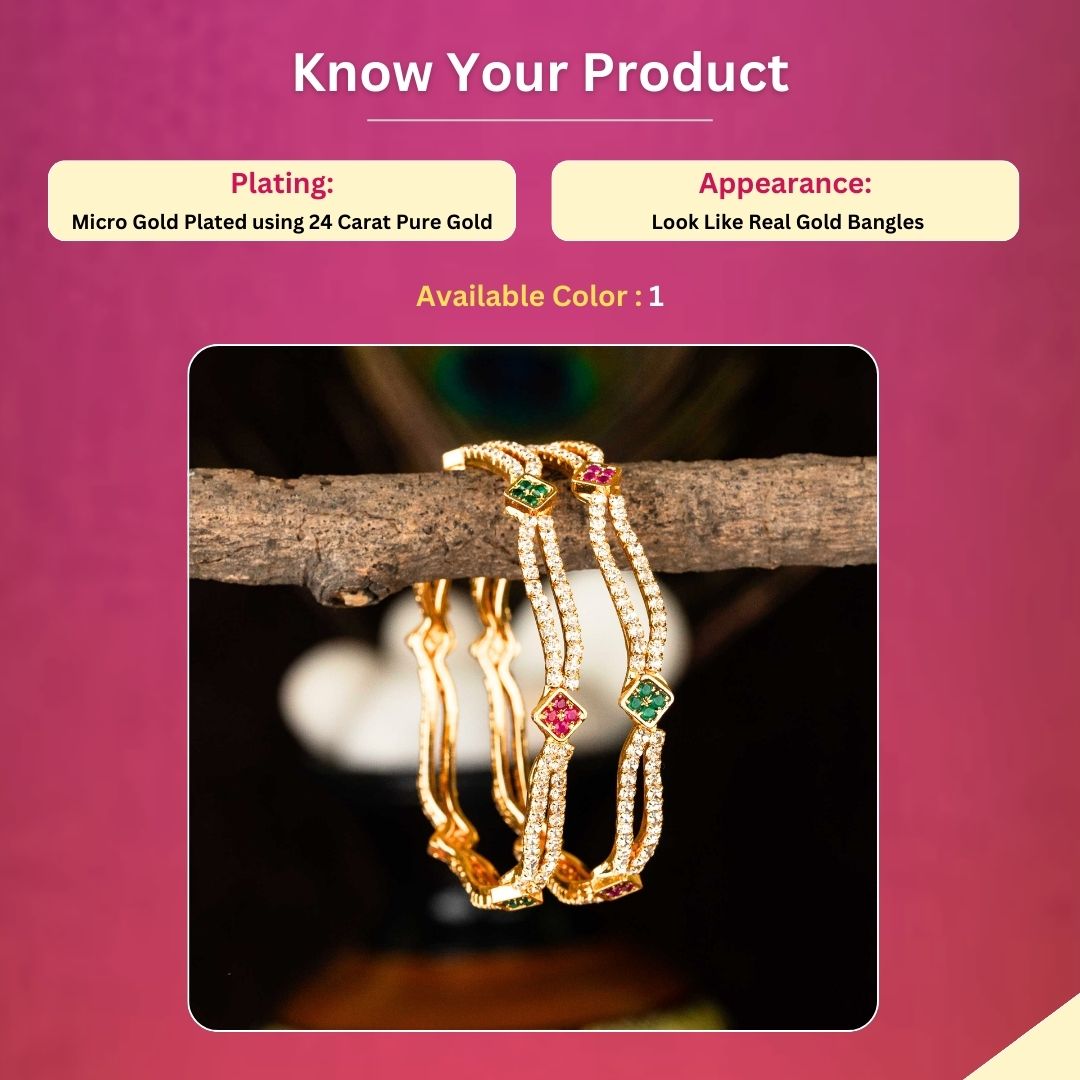 Micro Gold Plated Bangles Measurement Image - Sasitrends