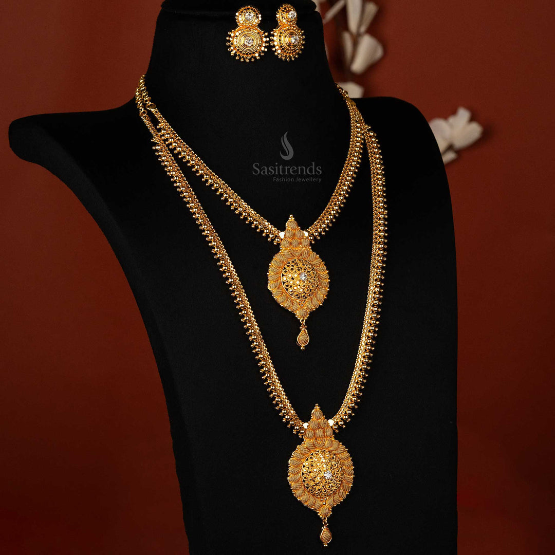 Elegant micro gold plated Necklace Set - Perfect for Traditional Occasions - Sasitrends