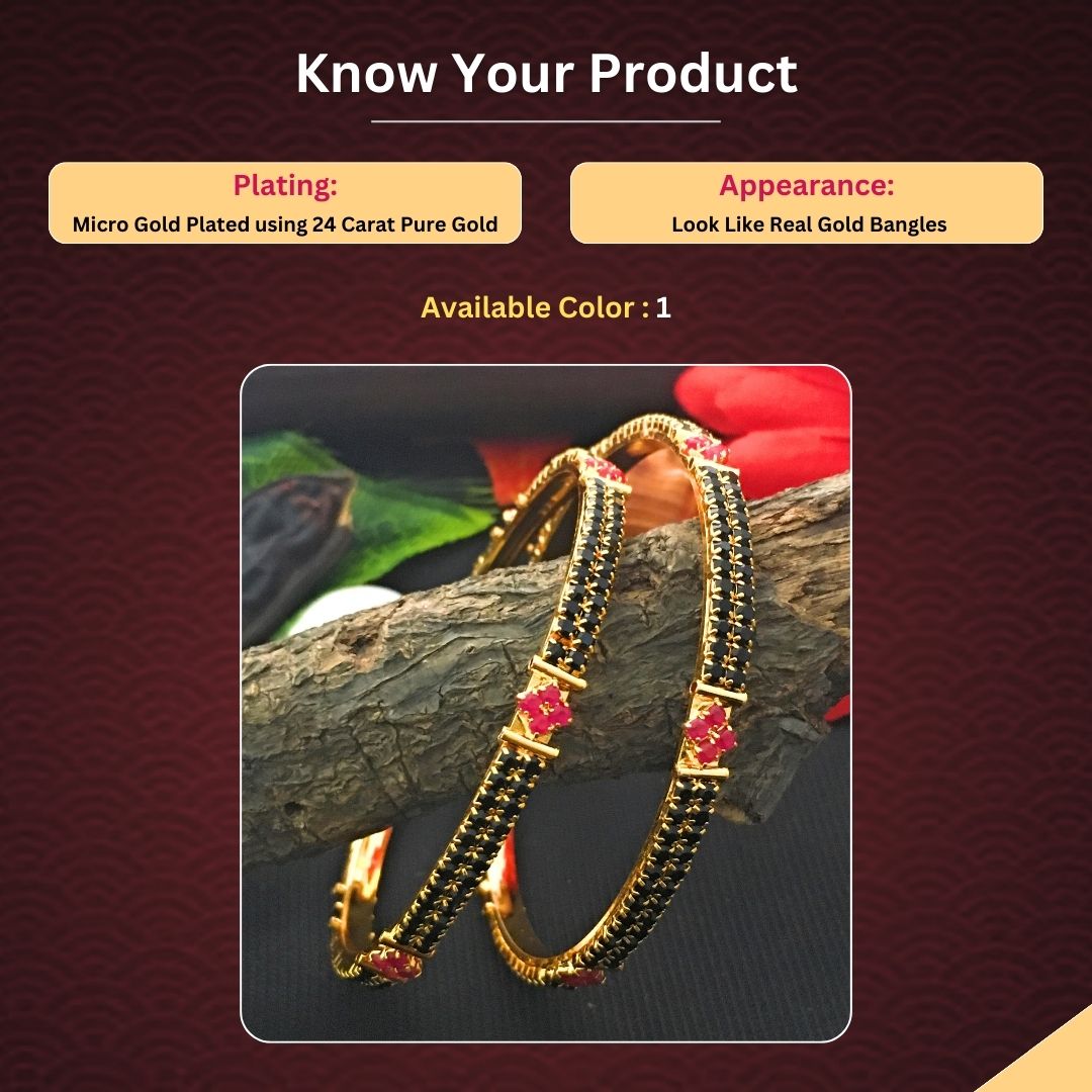 Micro Gold Plated Bangles Measurement Image - Sasitrends