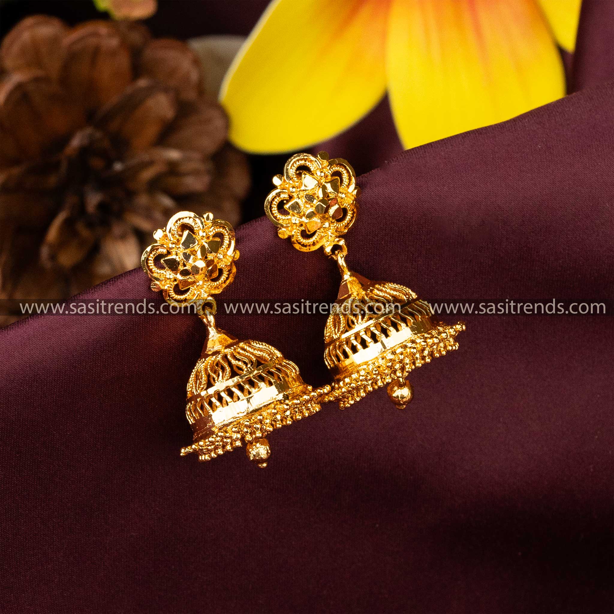 Attractive Micro Gold Plated One Gram Gold Plating Jhumka Earrings Sasitrends Online Shopping