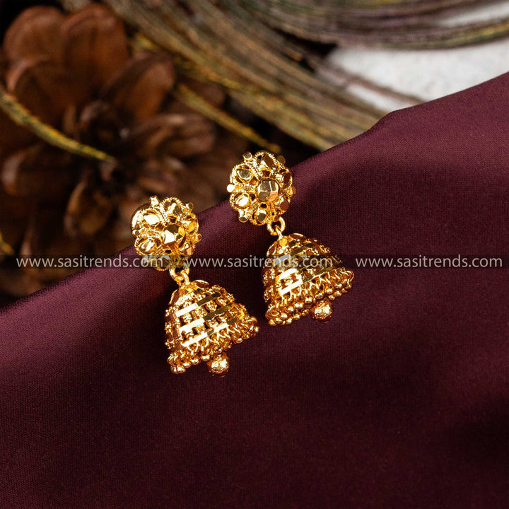 Elegant Micro Gold Plated One Gram Gold Plating Jhumka Earrings Sasitrends Online Shopping