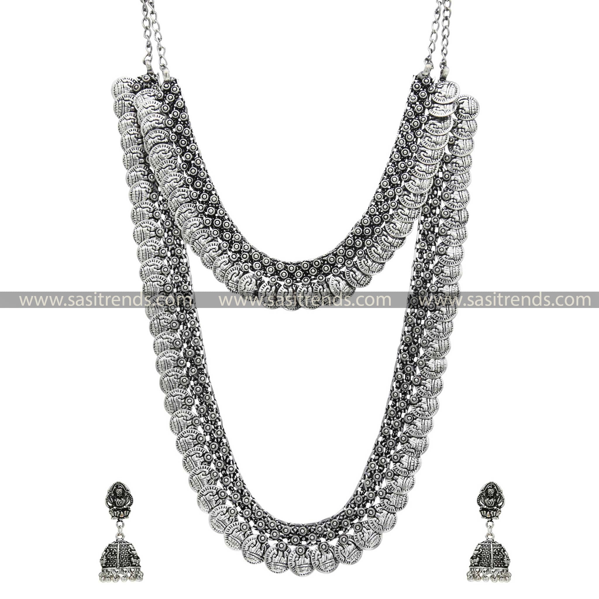 Traditional Oxidised Lakshmi Coin Haram Set Sasitrends Online Shopping