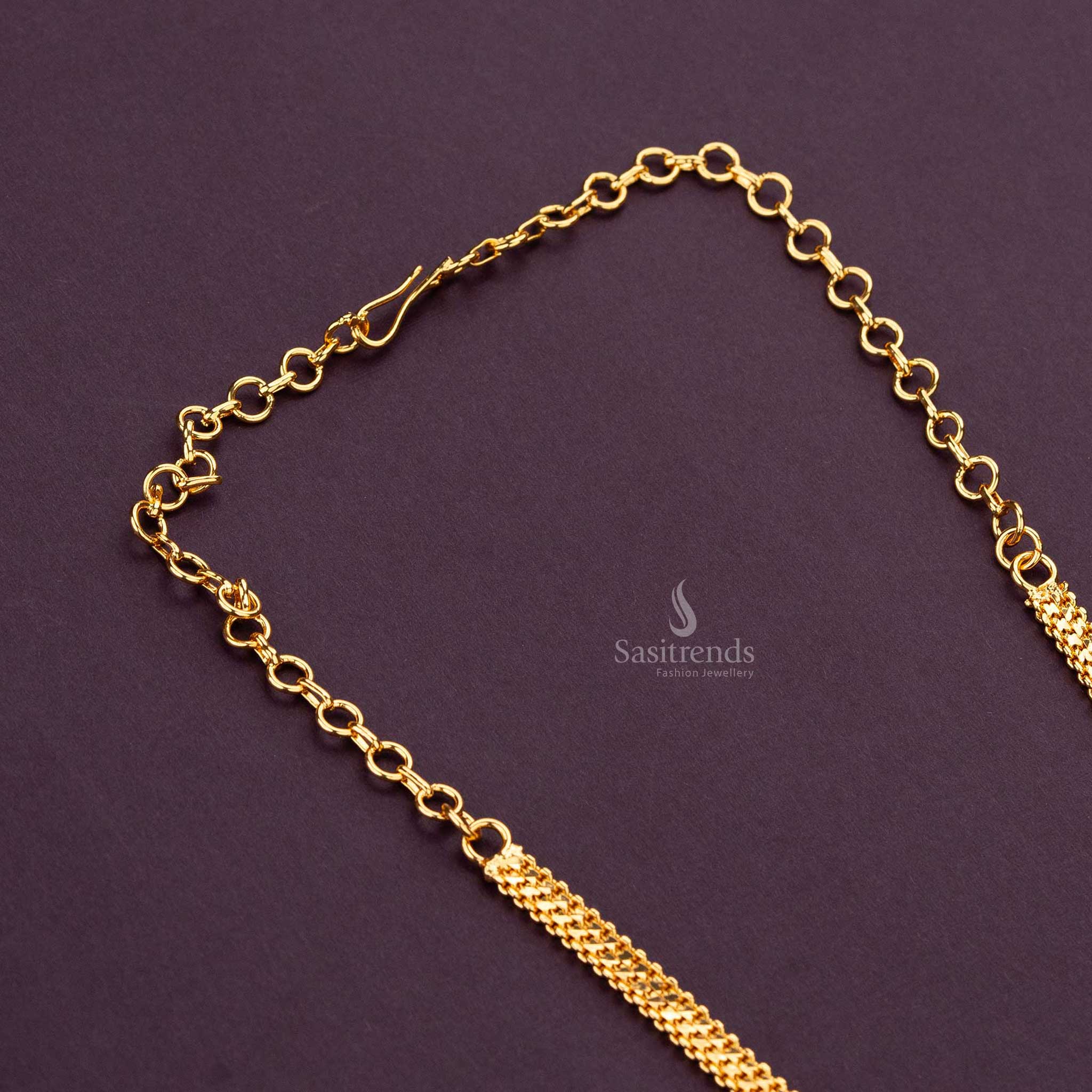 Adjustable chain floral necklace plated with 24-carat pure gold - Sasitrends