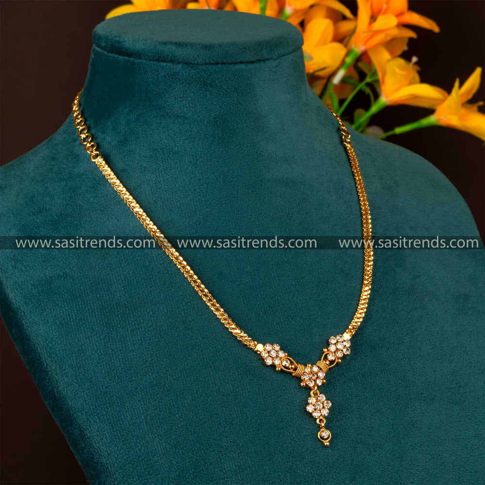 Elegant Guaranteed floral pendant necklace with white stones Sasitrends Online