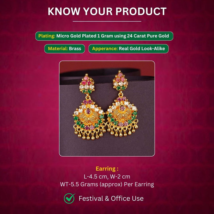 Micro Gold Plated Earrings Measurement Image - Sasitrends