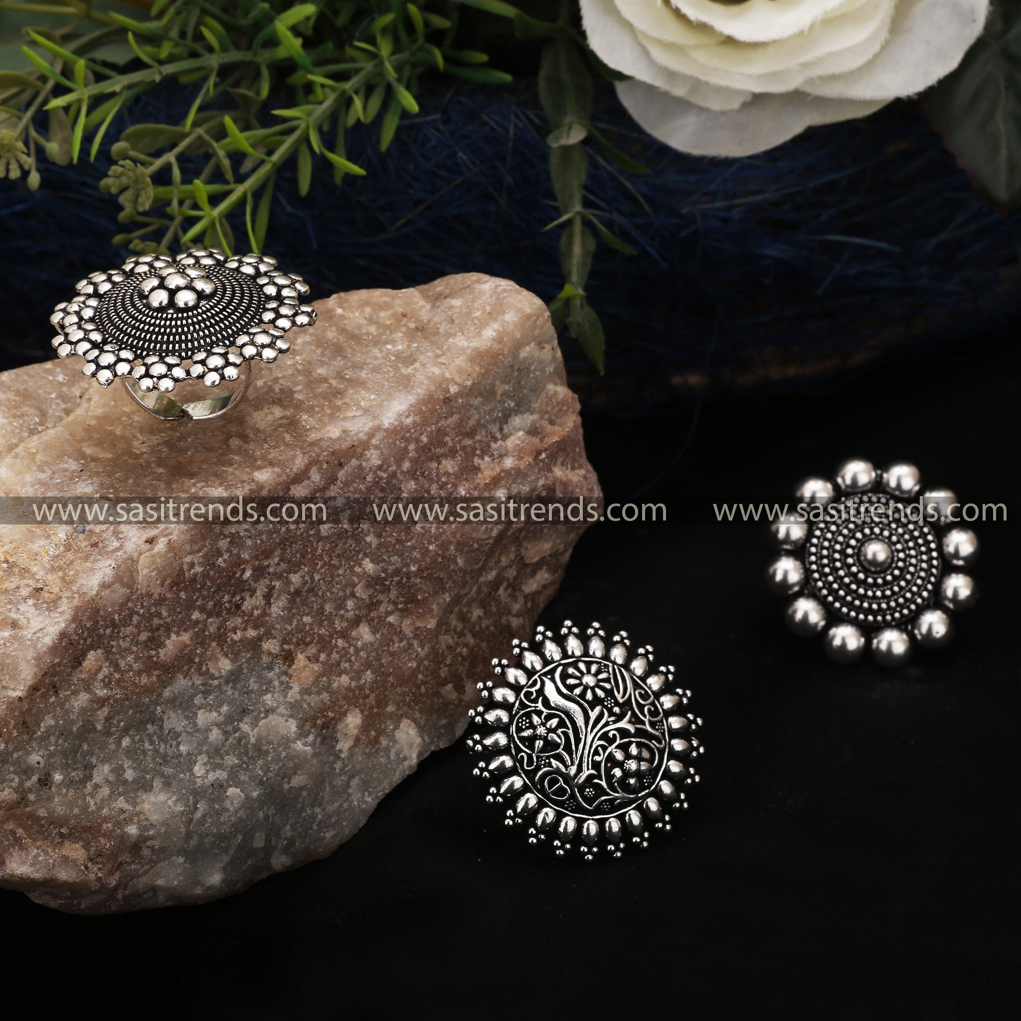 Latest Oxidised Combo Rings Set Sasitrends Online Shopping