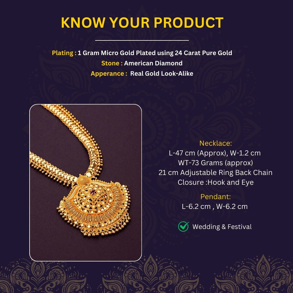 Micro Gold Plated Necklace Measurement Image - Sasitrends