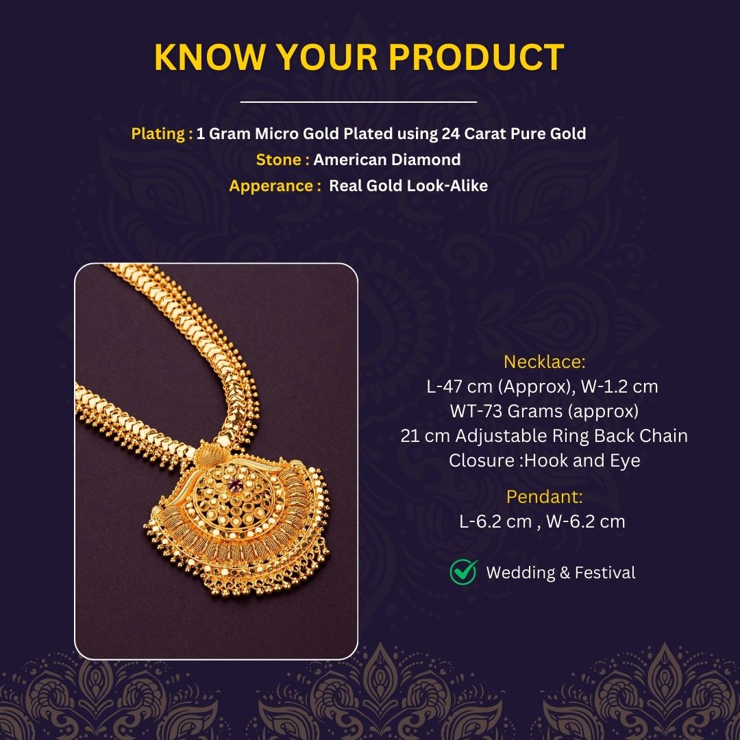 Micro Gold Plated Necklace Measurement Image - Sasitrends