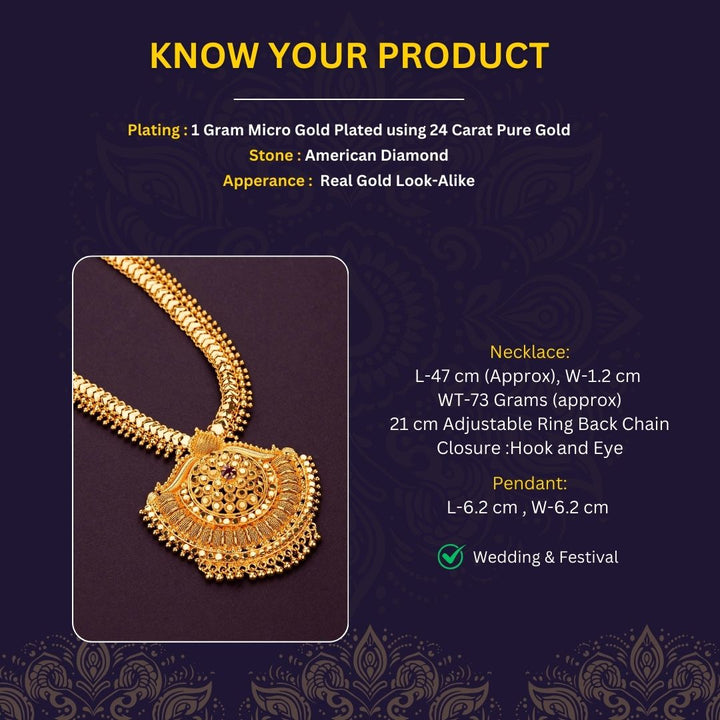 Micro Gold Plated Necklace Measurement Image - Sasitrends