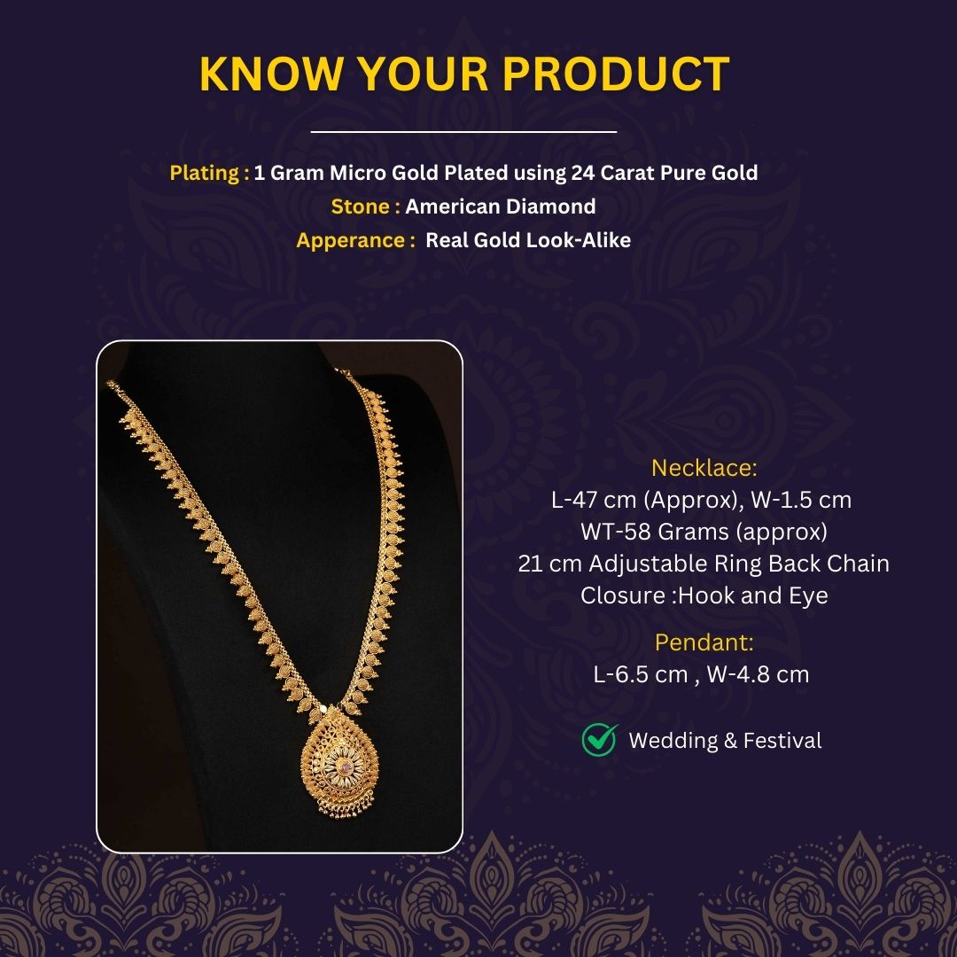 Micro Gold Plated Necklace Measurement Image - Sasitrends