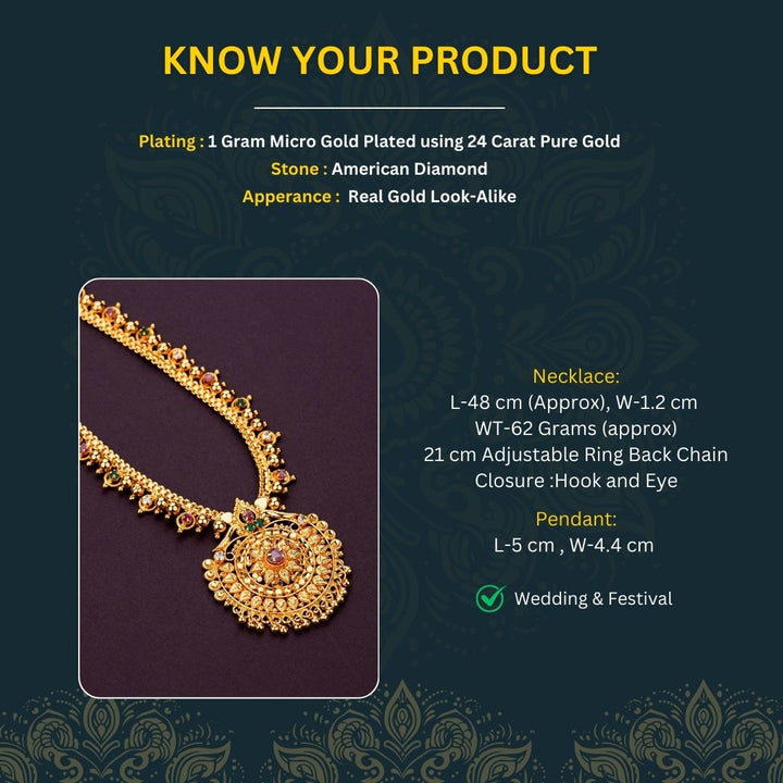 Micro Gold Plated Necklace Measurement Image - Sasitrends