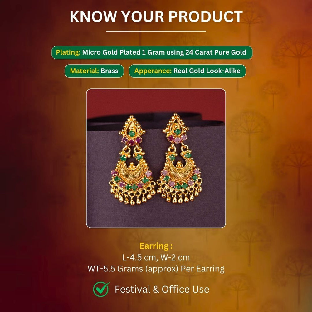 Micro Gold Plated Earrings Measurement Image - Sasitrends