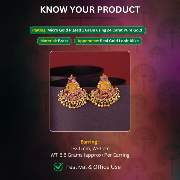 Micro Gold Plated Earrings Measurement Image - Sasitrends