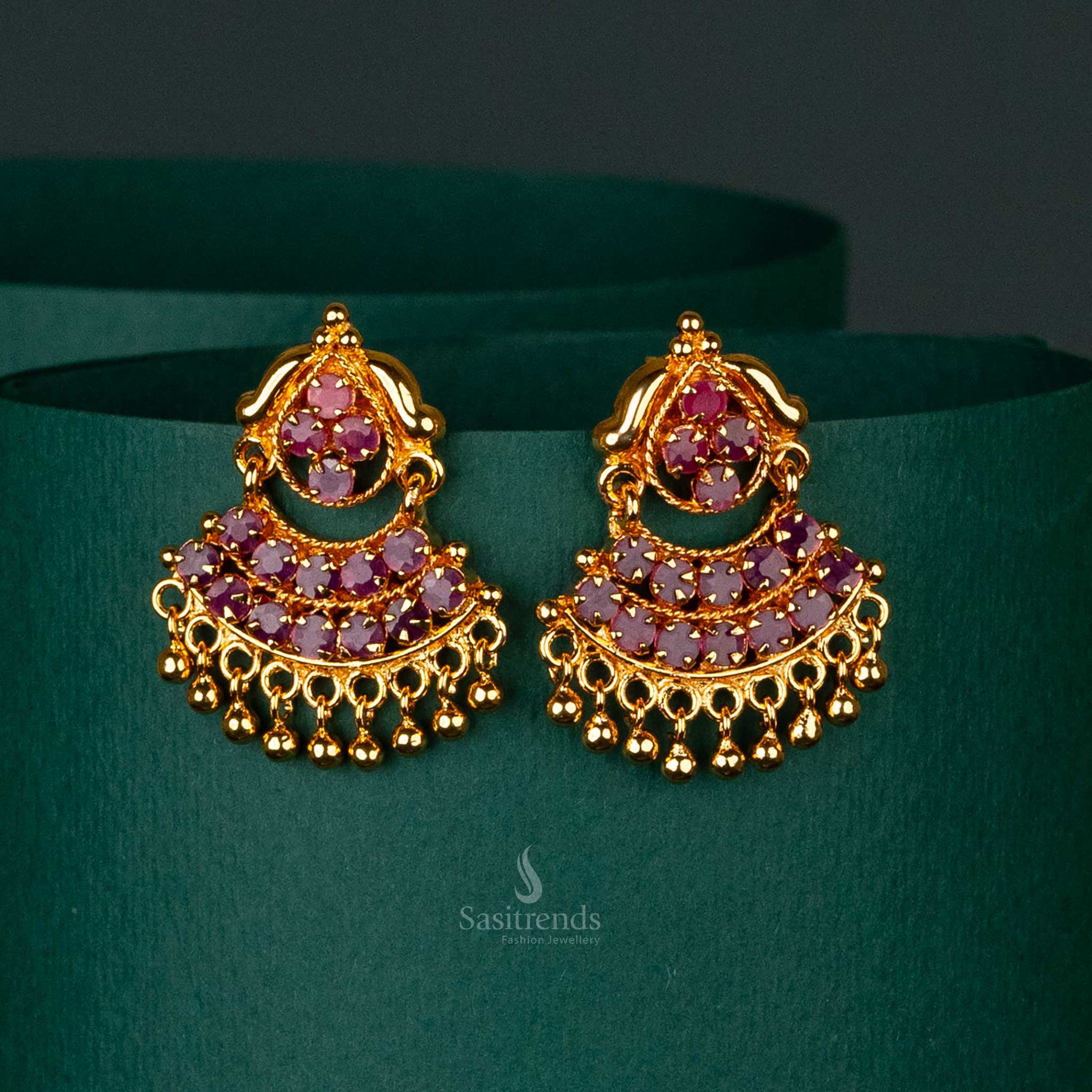 Attractive One Gram Micro Gold Plated Push Back Earrings - Sasitrends
