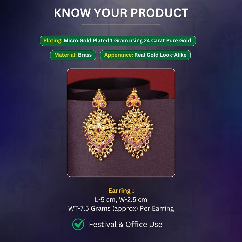 Micro Gold Plated Earrings Measurement Image - Sasitrends