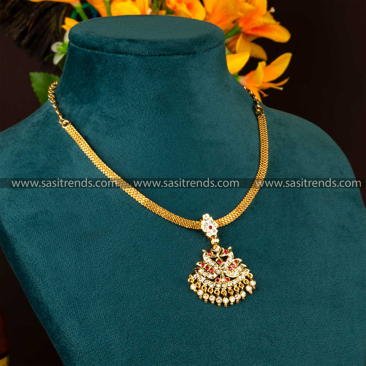 Guaranteed Traditional Micro Gold Plated Impon Addigai Necklace