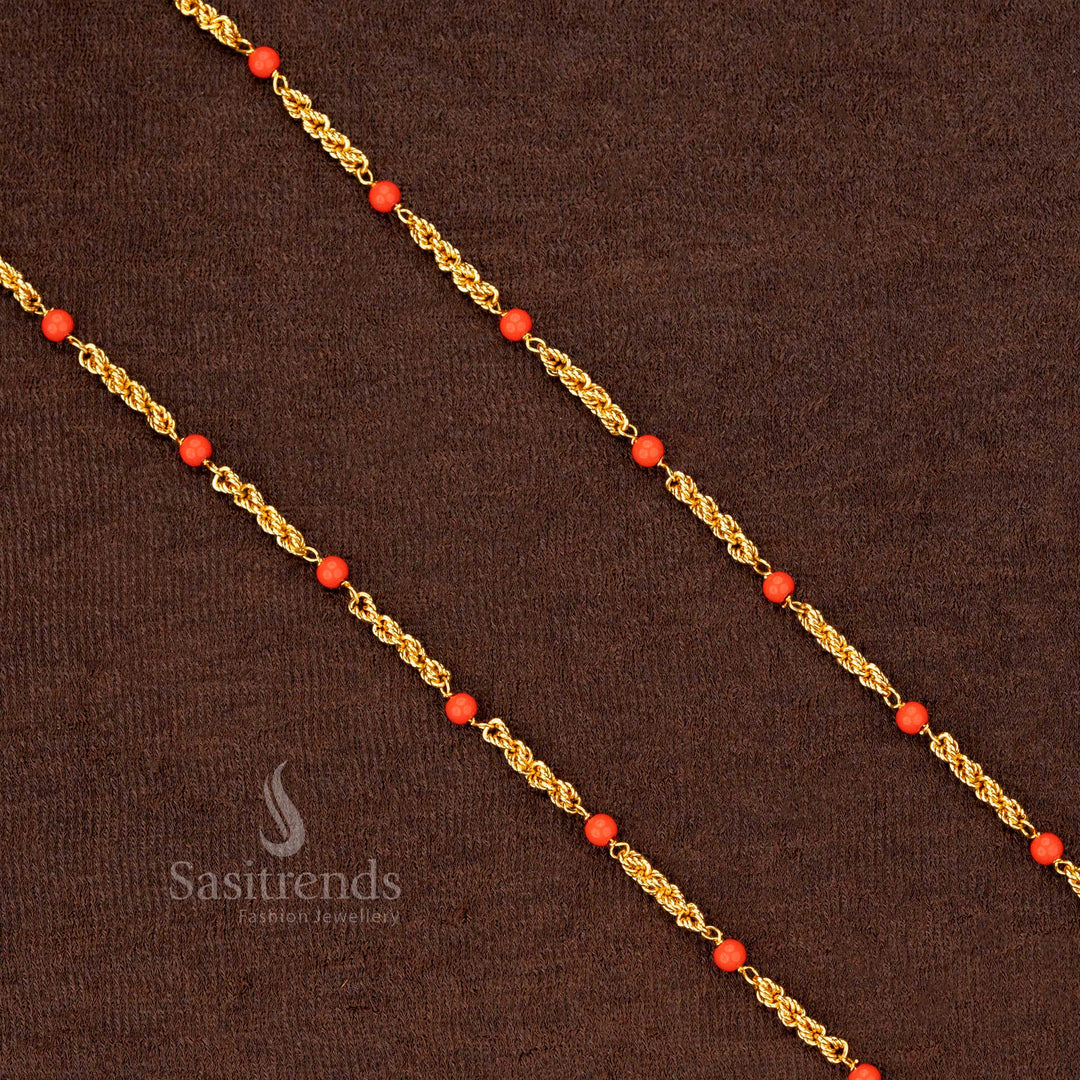 Handcrafted Mangalorean traditional chain necklace with premium micro gold plating – Sasitrends