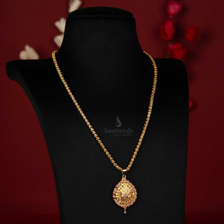 Sasitrends - Elegant 1 Gram Micro Gold Plated Dasavatharam Pendant Chain Necklace