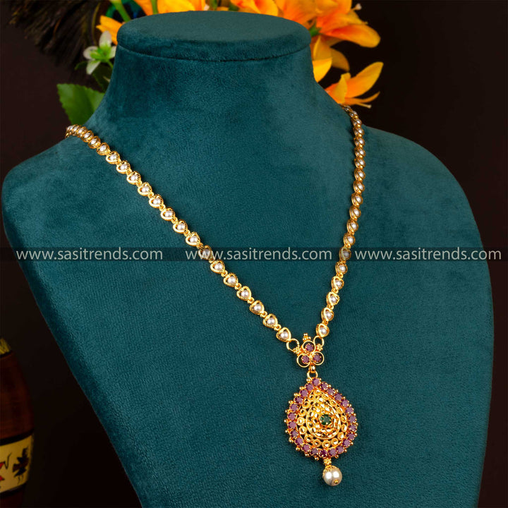 Exquisite Micro Gold Plated Emerald Pendant Necklace - Sasitrends