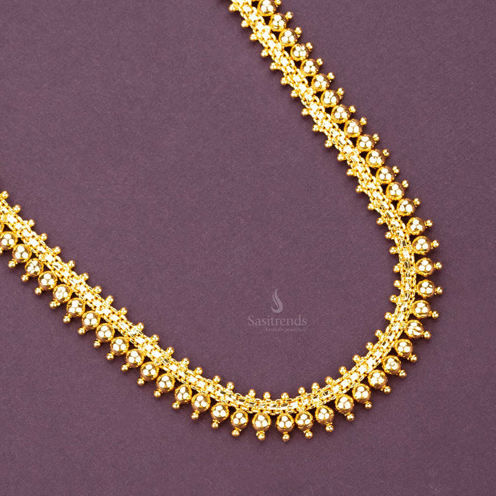 Guaranteed One Gram Micro Gold Plated Big Ball Long Necklace - Sasitrends