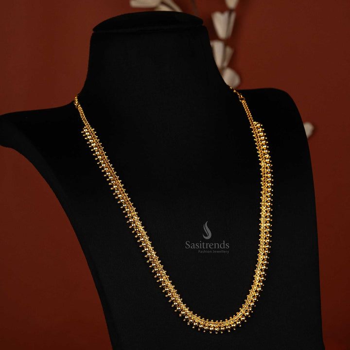 Guaranteed One Gram Micro Gold Plated Big Ball Long Necklace - Sasitrends