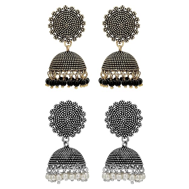 Traditional Oxidised German Silver Jhumka Earrings Sasitrends Online Shopping