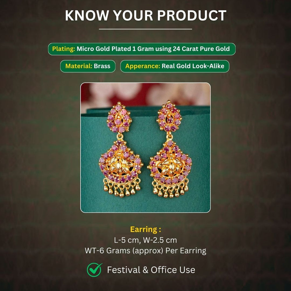 Micro Gold Plated Earrings Measurement Image - Sasitrends