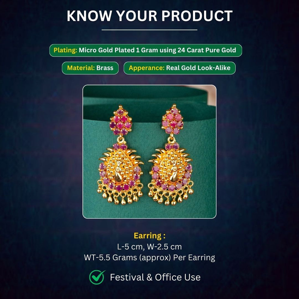 Micro Gold Plated Earrings Measurement Image - Sasitrends