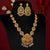 Lakshmi and Peacock Motif Temple Necklace with Pearls and Golden Balls