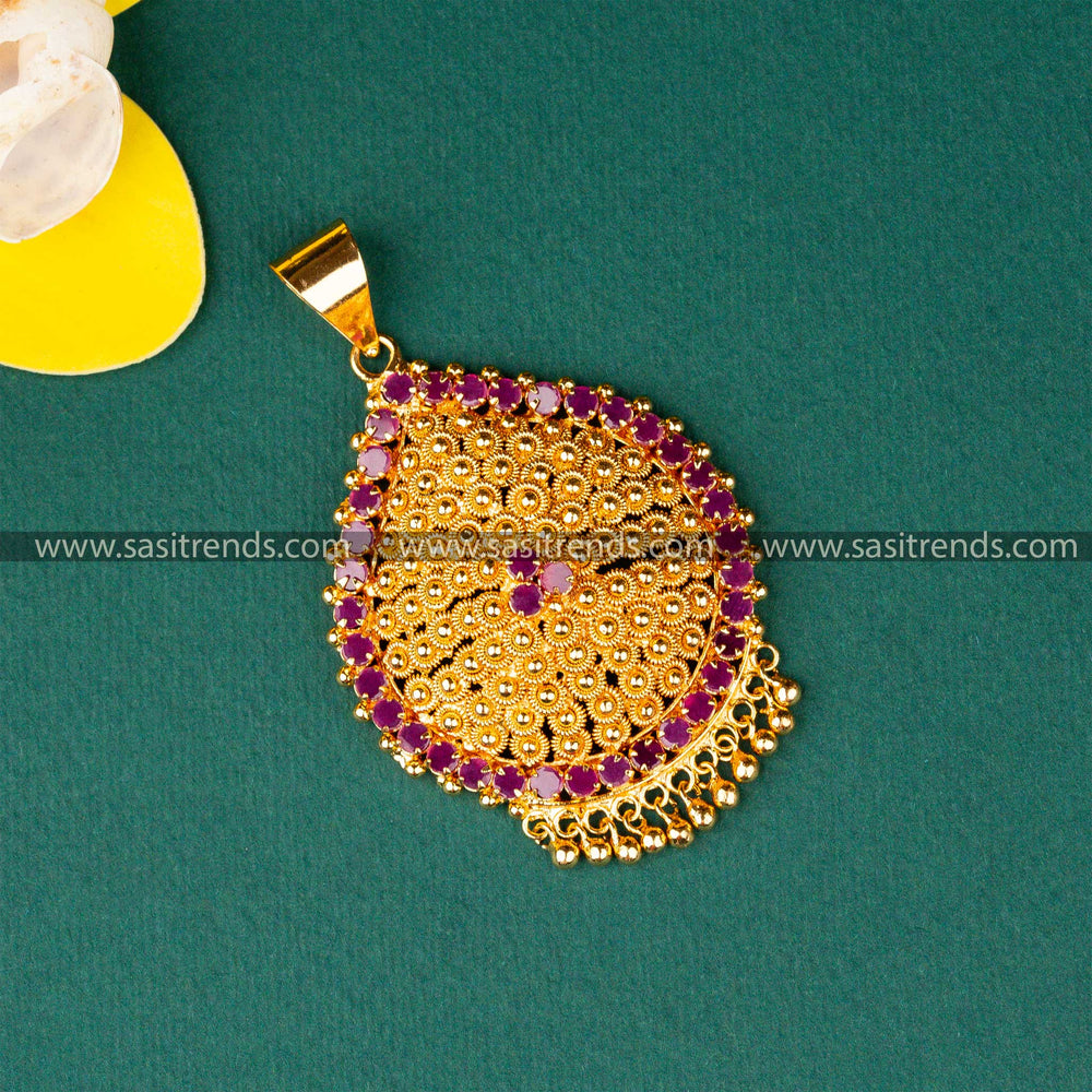 Traditional Wear Guaranteed Micro Gold Plated Ruby AD Stone Studded Ssitrends Online Shopping