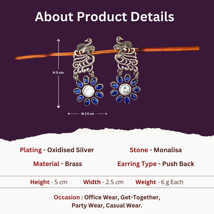 Oxidised Earrings Garnet Flower Stones Product Details Sasitrends Online Shopping