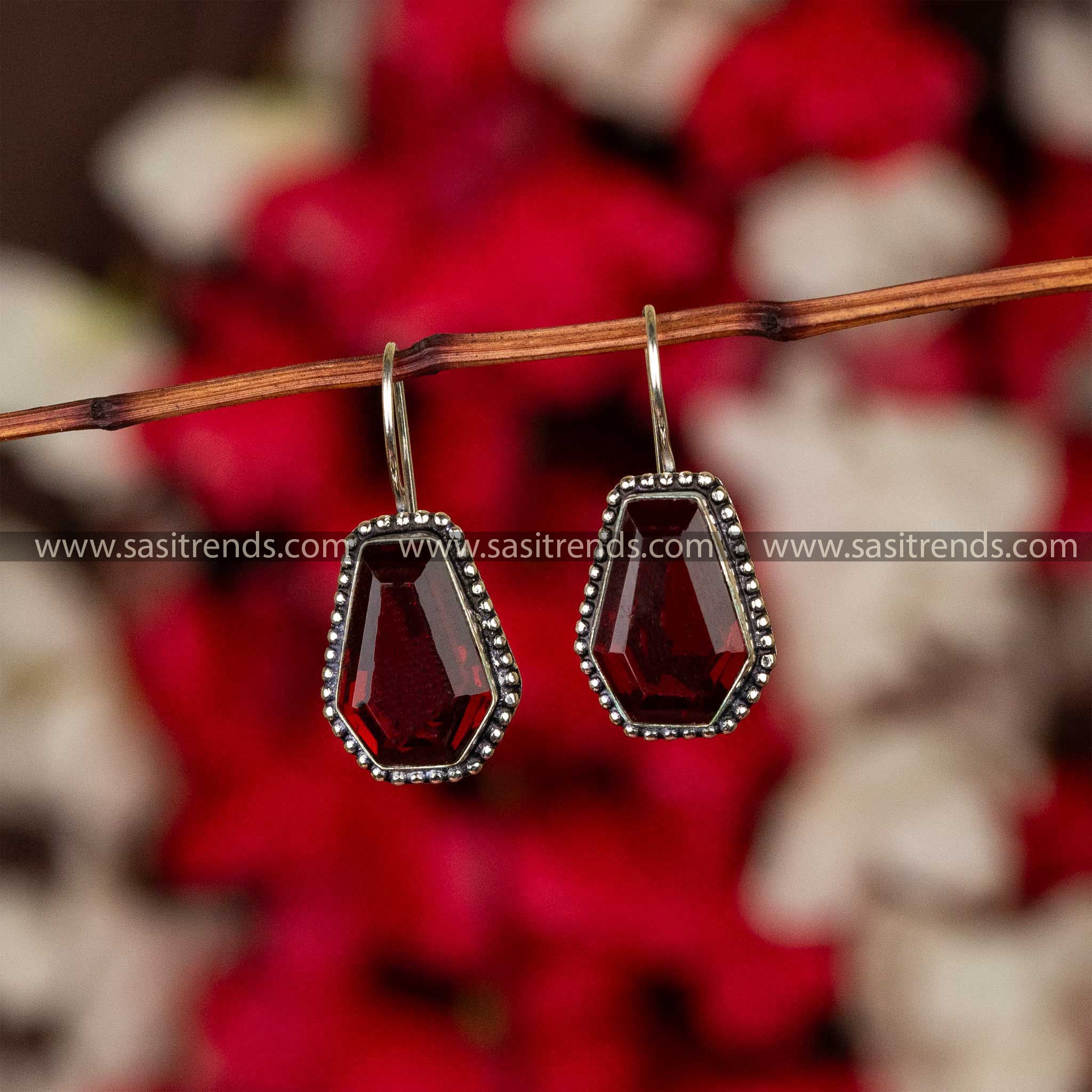 Latest Oxidised Maroon Gem Stone Sasitrends Online Shopping Navarathiri Special