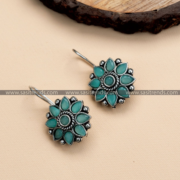 Party Wear Oxidized German Silver Earrings For Women And Girls