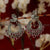 Swan Motif Semi Circle Ruby Earrings Oxidised Silver Look Sasitrends Online Shopping