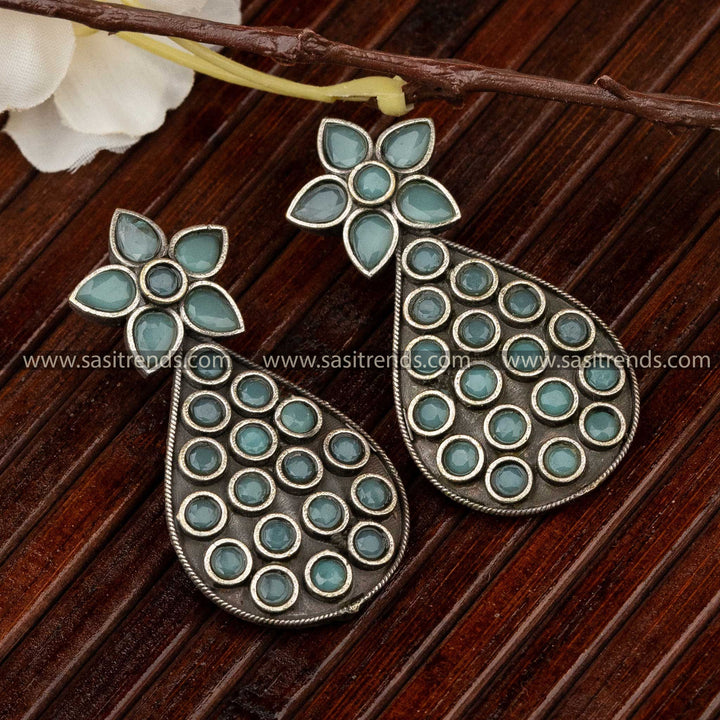 Trendy Oxidised Flower Motif Office Wear Collection Sasitrends Online Shopping