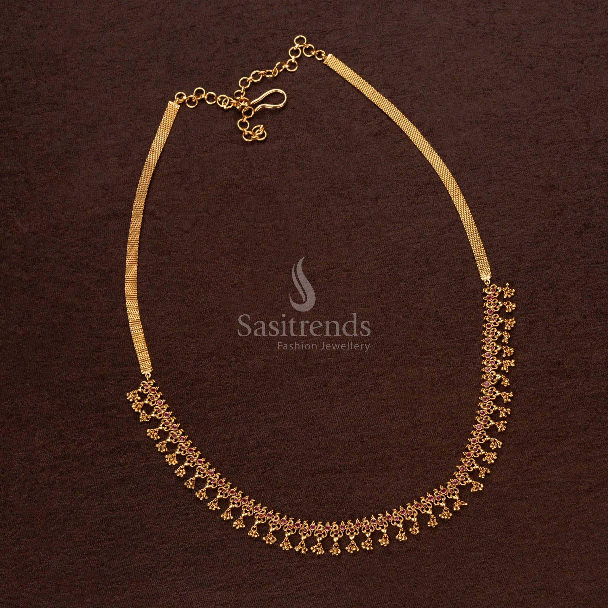 Traditional AD Stones Waist Chain with Peacock Motif for Bridal Wear - Sasitrends