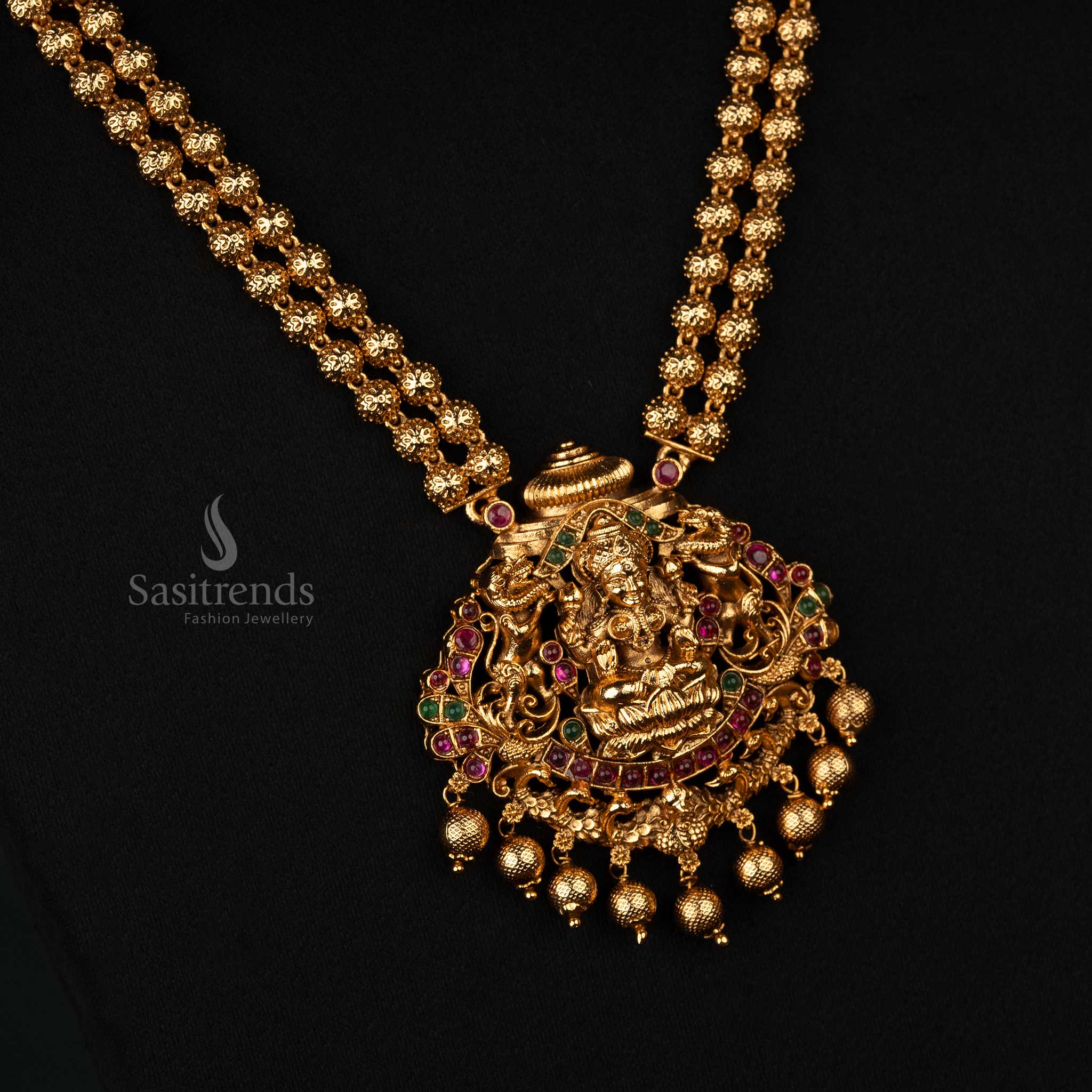 Traditional Festive Wear Gold Look-Alike Temple Necklace - Sasitrends