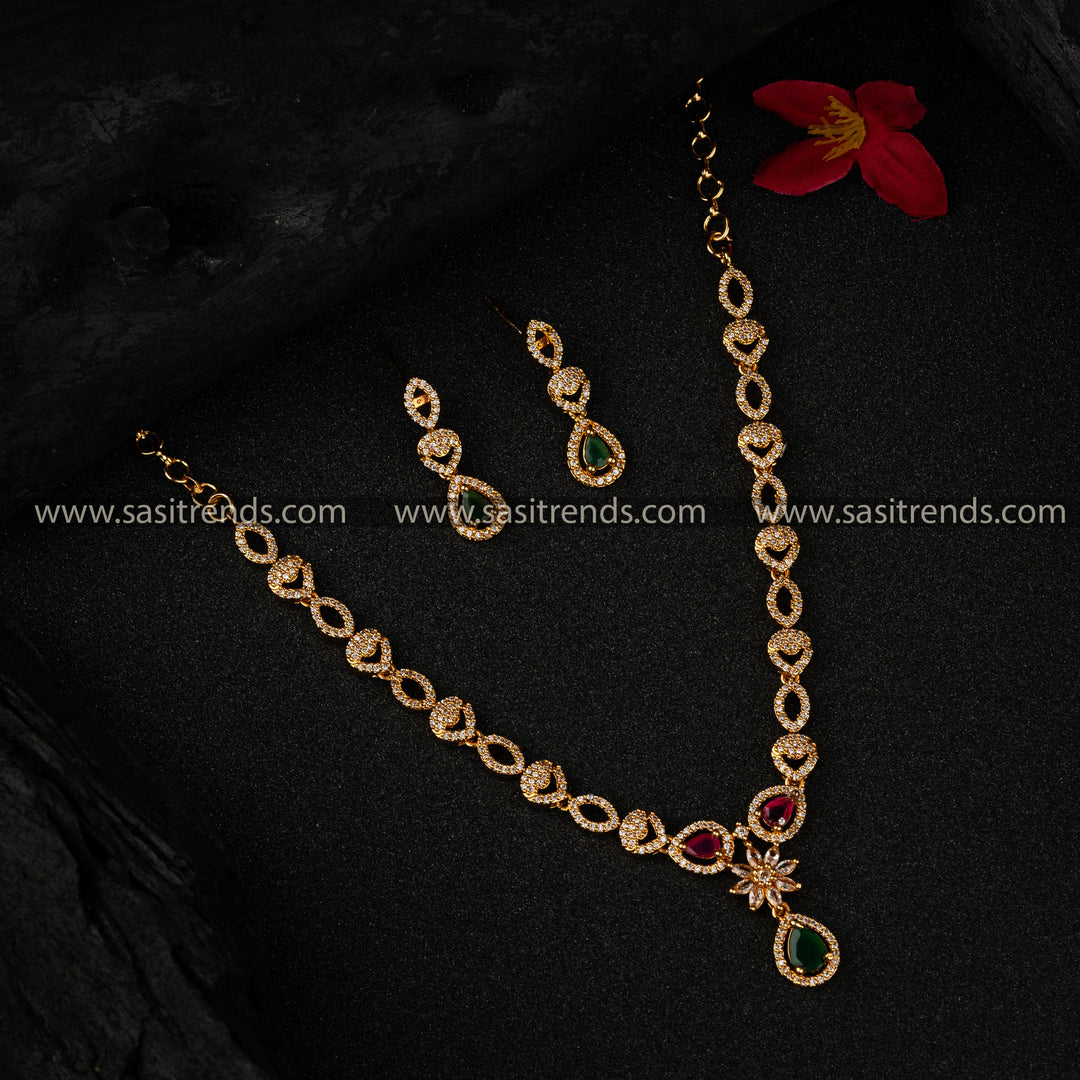 1 year Guaranteed Micro Gold Plated Necklace Jewellery Set