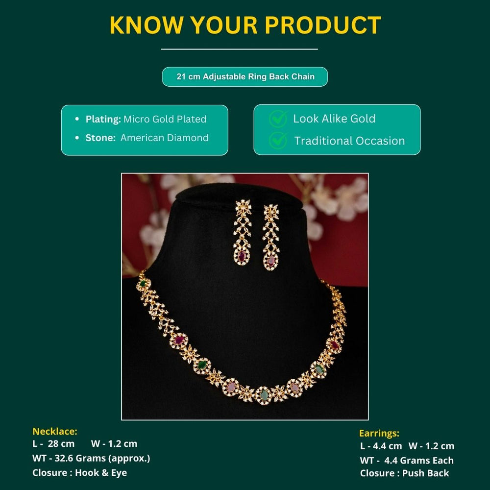 Micro Gold Plated Jewellery Set Measurement Image - Sasitrends