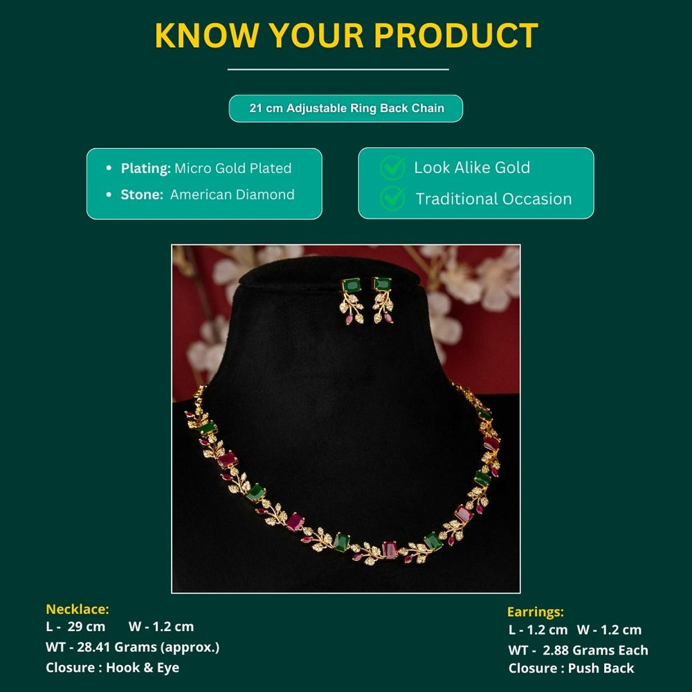 Micro Gold Plated Jewellery Set Measurement Image - Sasitrends