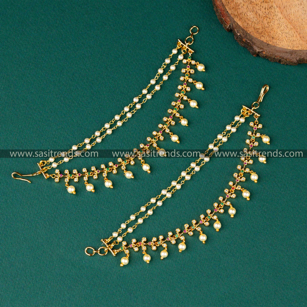 Guaranteed Micro Gold Plated Pearl Matil - Ear Chain Sasitrends Online Shopping