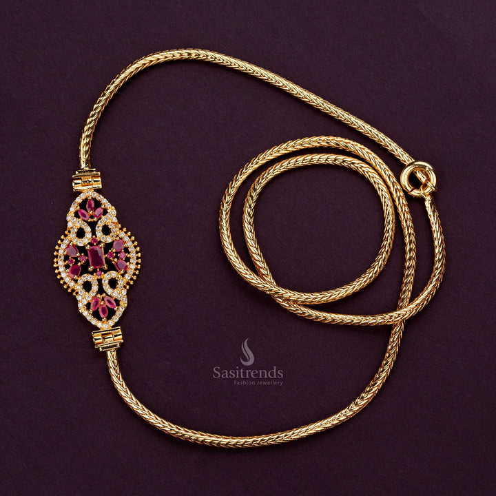 Micro gold plated mugappu thali chain , 24 inches - Sasitrends